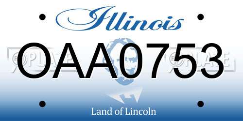 OAA0753 Illinois License Plate