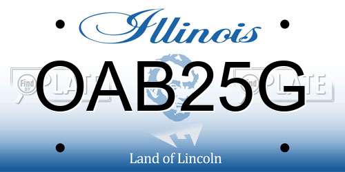 OAB25G Illinois License Plate