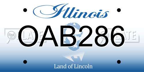 OAB286 Illinois License Plate