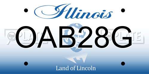OAB28G Illinois License Plate