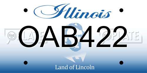 OAB422 Illinois License Plate