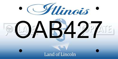 OAB427 Illinois License Plate