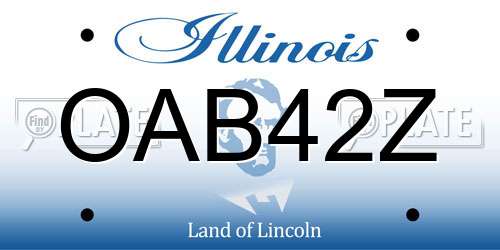 OAB42Z Illinois License Plate
