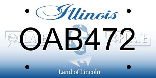 OAB472 Illinois License Plate