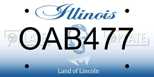 OAB477 Illinois License Plate
