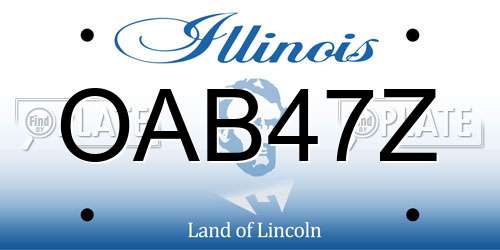 OAB47Z Illinois License Plate