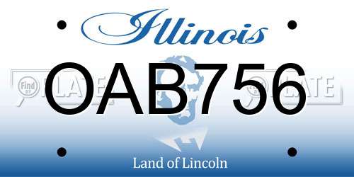 OAB756 Illinois License Plate