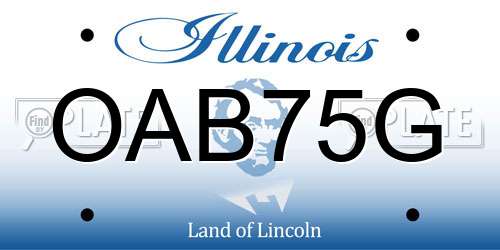 OAB75G Illinois License Plate