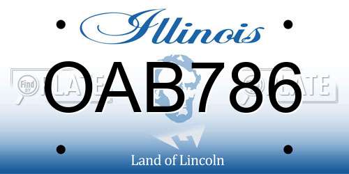OAB786 Illinois License Plate