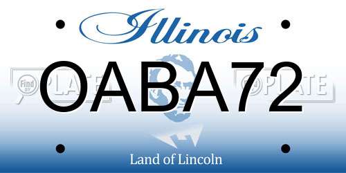 OABA72 Illinois License Plate
