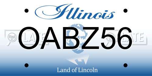 OABZ56 Illinois License Plate