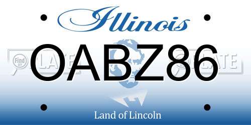 OABZ86 Illinois License Plate