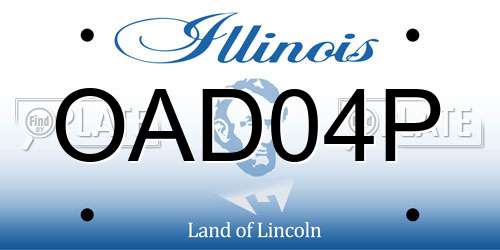 OAD04P Illinois License Plate