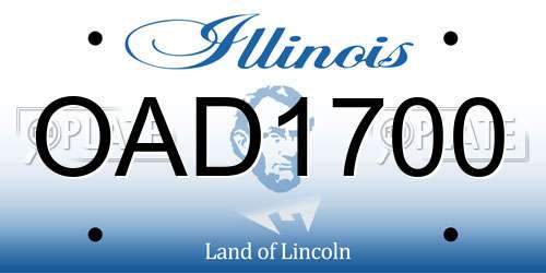 OAD1700 Illinois License Plate