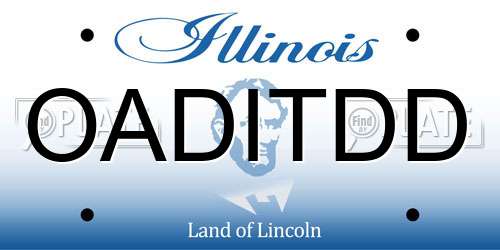 OADITDD Illinois License Plate
