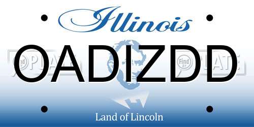 OADIZDD Illinois License Plate