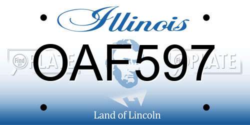 OAF597 Illinois License Plate