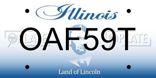 OAF59T Illinois License Plate