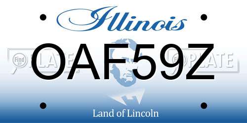 OAF59Z Illinois License Plate
