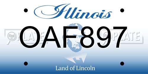 OAF897 Illinois License Plate