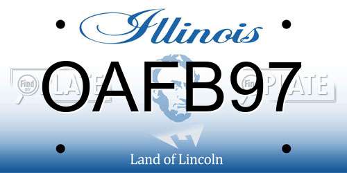 OAFB97 Illinois License Plate