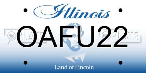 OAFU22 Illinois License Plate