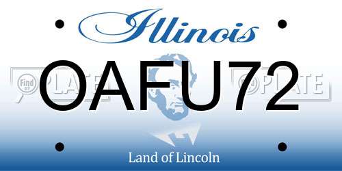 OAFU72 Illinois License Plate