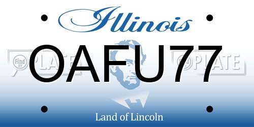 OAFU77 Illinois License Plate