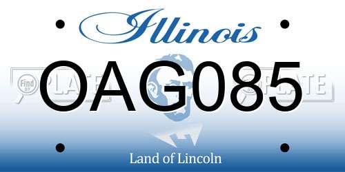 OAG085 Illinois License Plate