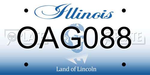 OAG088 Illinois License Plate