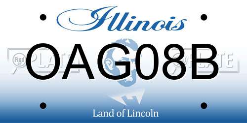 OAG08B Illinois License Plate