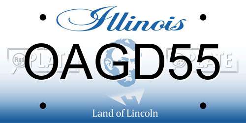 OAGD55 Illinois License Plate