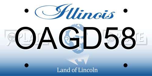 OAGD58 Illinois License Plate