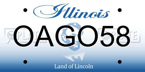 OAGO58 Illinois License Plate