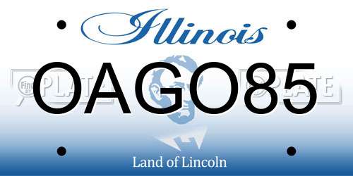 OAGO85 Illinois License Plate