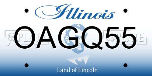 OAGQ55 Illinois License Plate