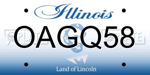 OAGQ58 Illinois License Plate