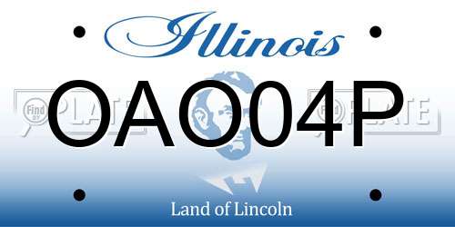 OAO04P Illinois License Plate