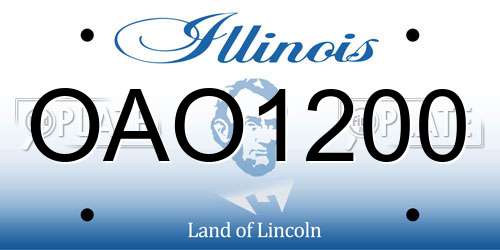 OAO1200 Illinois License Plate