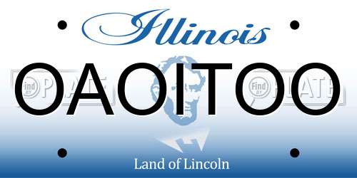 OAOITOO Illinois License Plate