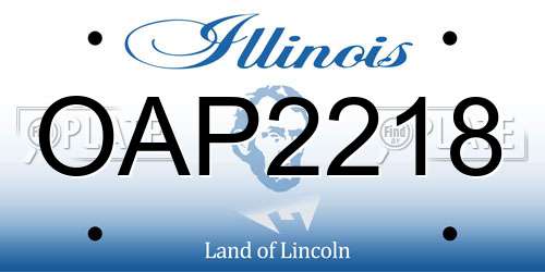 OAP2218 Illinois License Plate