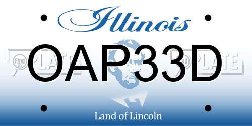 OAP33D Illinois License Plate
