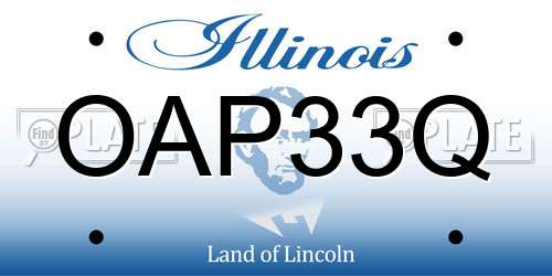 OAP33Q Illinois License Plate