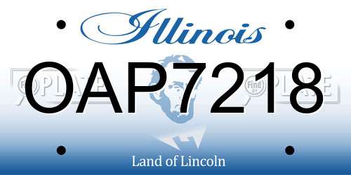 OAP7218 Illinois License Plate