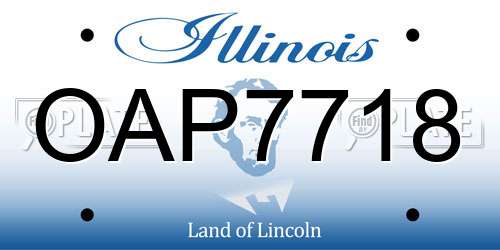 OAP7718 Illinois License Plate
