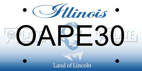 OAPE30 Illinois License Plate
