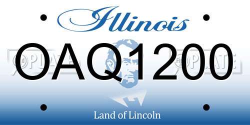 OAQ1200 Illinois License Plate
