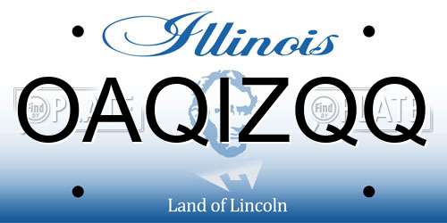 OAQIZQQ Illinois License Plate