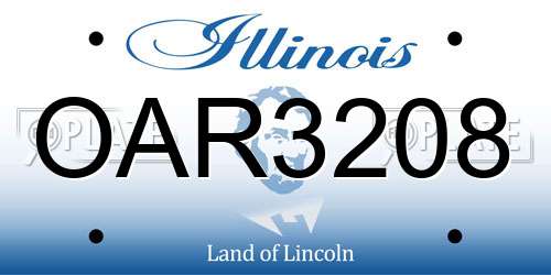 OAR3208 Illinois License Plate