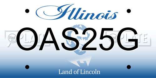 OAS25G Illinois License Plate